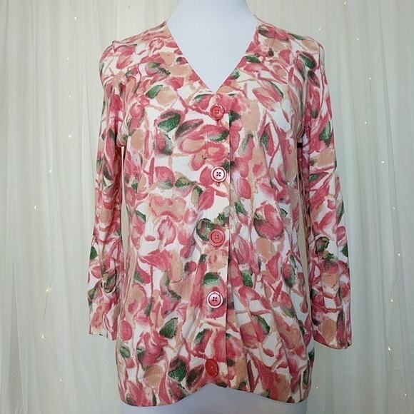 Talbots Floral Cardigan - Picture 1 of 4
